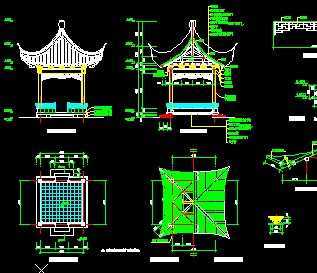 園林古建方亭施工圖免費下載 - 園林古建 - 土木工程網