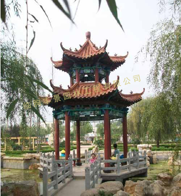仿古雙層亭-山東古建雙層亭臨朐豐景園林